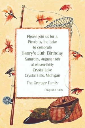 Custom Fly-Fishing Gear Invitations - Party City Custom Fly-Fishing Gear Invitations - Party City
