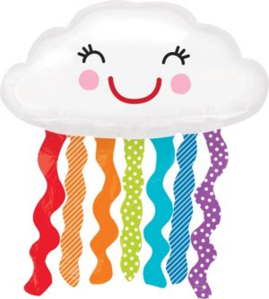 balloon rainbow cloud shape birthday mylar anagram foil xl super 34in unicorn balloons partycity