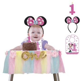 minnie mouse birthday 1st cake smash kit partycity