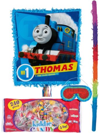Pull String Thomas the Train Pinata Kit 18in x 19 1/2in - Party City