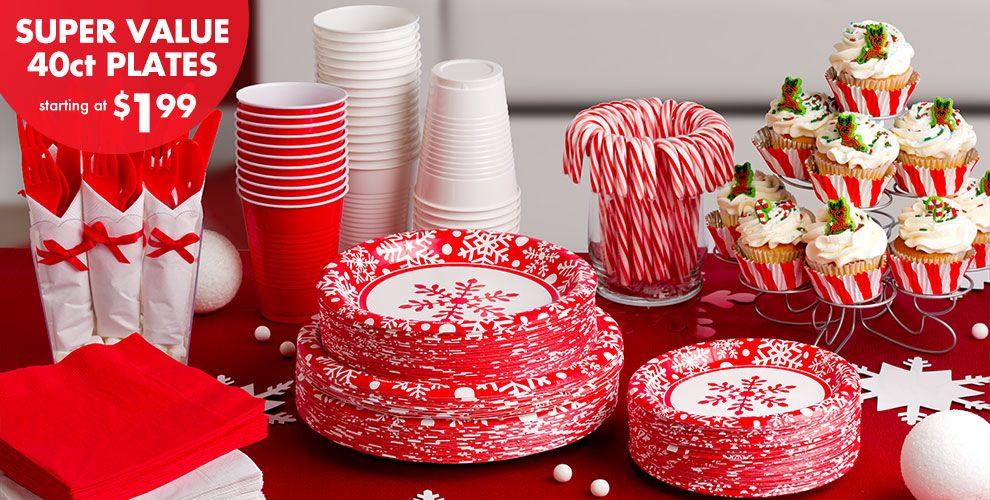 Winter Holiday Value Plates & Tableware Party City