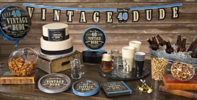 Vintage Dude 40th Birthday Party Supplies - 40th Birthday Party Themes