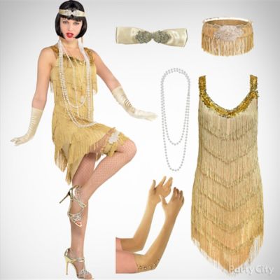 Women's Champagne Flapper Costume Idea Women's Champagne Flapper Costume Idea