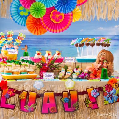 Luau Treats Table Idea Luau Treat Ideas Luau Party Ideas Theme Party Ideas Party Ideas