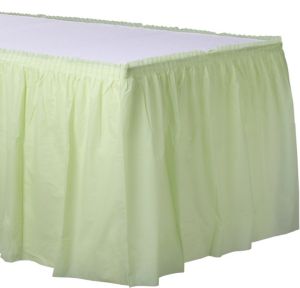 Leaf Green Plastic Table Skirt 168in x 29in - Party City