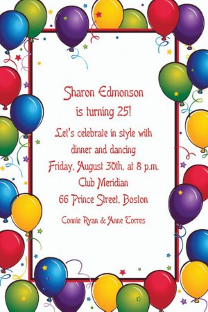 Custom Balloon Fun Birthday Invitations - Party City