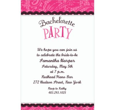 Custom Bachelorette Party Invitations