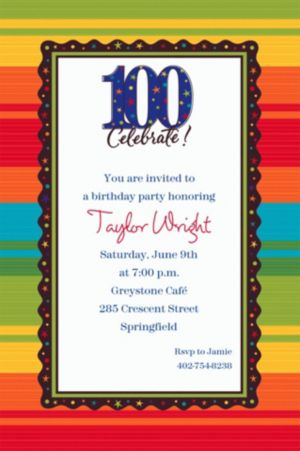 Custom 100Th Birthday Invitations 3