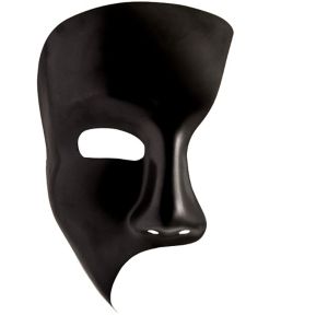 Black Phantom Mask 4 1/2in x 8 1/2in - Party City