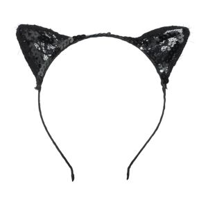 Black Lace Cat Ears Headband - Party City