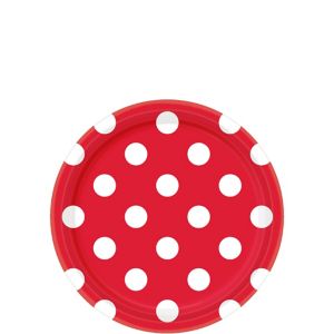 Red Polka Dot Dessert Plates 8ct - Party City