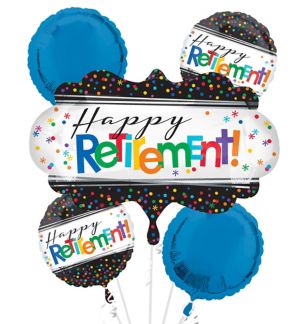 Happy Retirement Celebration Balloon Bouquet 5pc - Party City