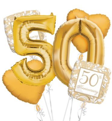 Golden 50th Wedding Anniversary Party Supplies - 50th Anniversary ...