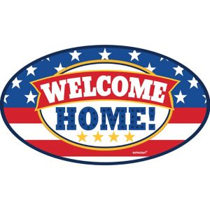 Patriotic Welcome Home Car Magnet 6in x 4in - Party City