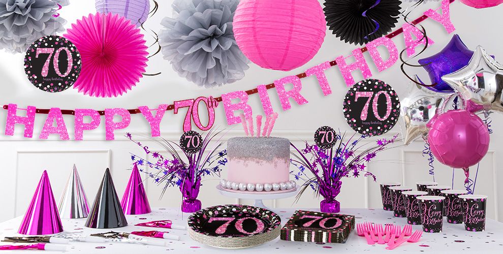 Pink Sparkling Celebration 70th Birthday Party Supplies ...