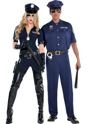 Adult Stop Traffic Sexy Cop & On Patrol Police Couples Costumes - Party ...