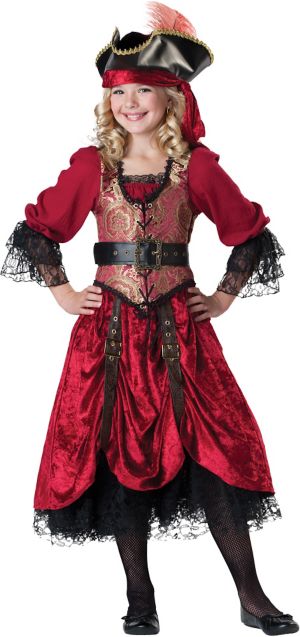 Girls Swashbuckling Scarlet Costume Prestige - Party City