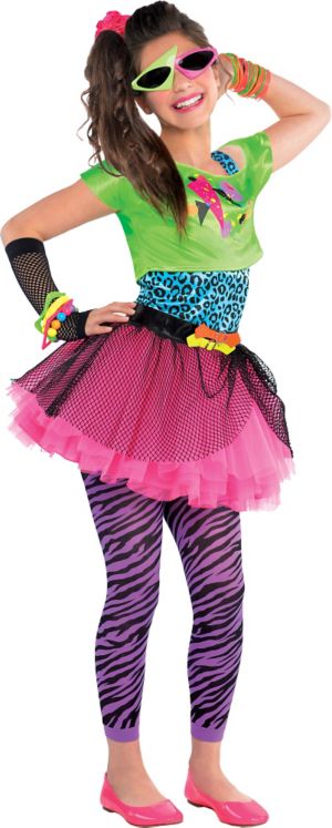 Girls Totally Awesome 80s Costume - Party City