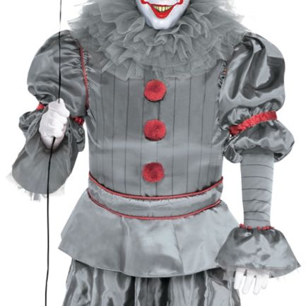 Mask Party City It Chapter Two Tattered Pennywise Costume for Adults Includes a Clown Suit and Collar