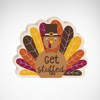 Custom Door Decals Vinyl Stickers Multiple Sizes Happy Thanksgiving Turkey Purple Holidays and Occasions Happy Thanksgiving Outdoor Luggage & Bumper Stickers for Cars Purple 40X26Inches Set of 5 
