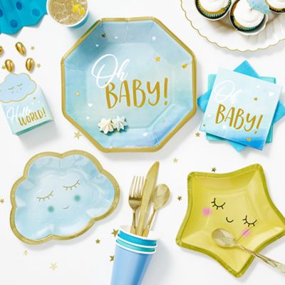 baby boy baby shower plates