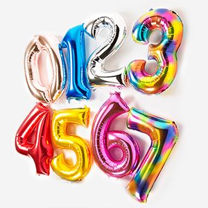 40/" 60 Gradient Unicorn Pink Foil Number Balloons Birthday Float Helium Princess
